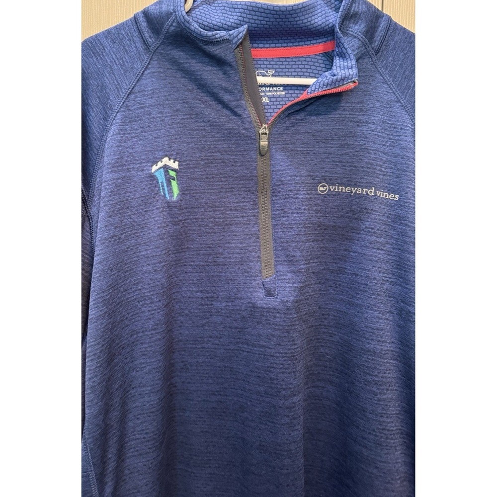 VINEYARD VINES Performance 1/4 Zip Pullover Jacket Navy XXL Customized - Picture 2 of 14
